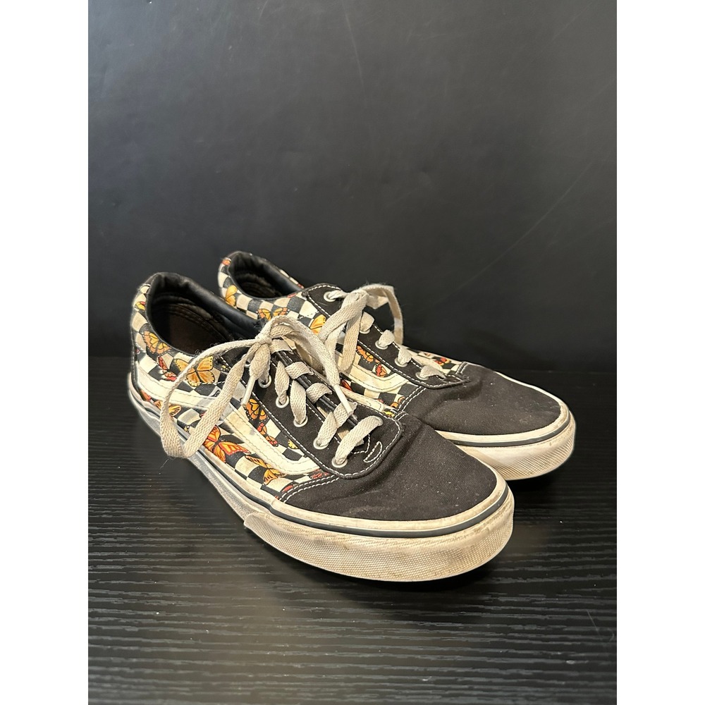Vans Ward Butterfly Checkerboard Black White Low Top Sneakers Womens 8.0